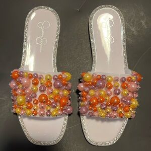 Jessica Simpson Jelly Square Tip Sandals Size 7